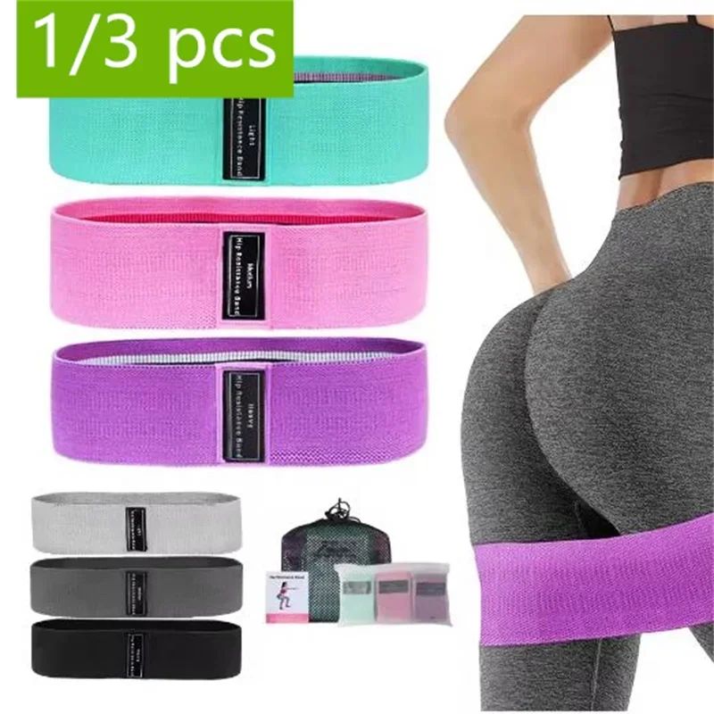 Yoga Fitness Resistance Band - ファブリックレジスタンスヒップバンド、臀筋太もも用弾性ワークアウトスクワットサークルストレッチフィットネスストリップループ、ヨガジム機器