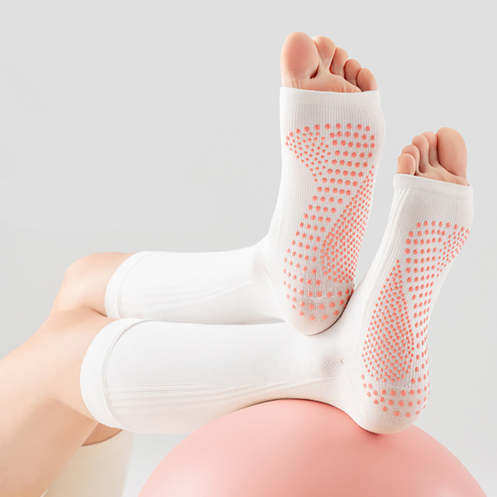 プロ仕様のオープントゥヨガソックス。滑り止め加工を施した、女 - Yoga Of Fitness のレビューと価格